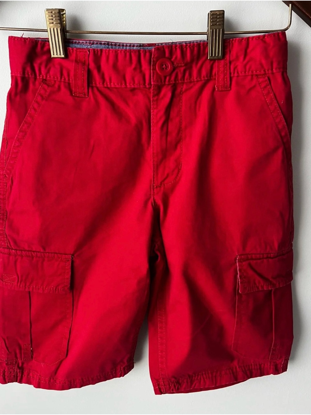 Levi’s Red Cargo Shorts Boys Size 10 Adjustable Waist Cotton